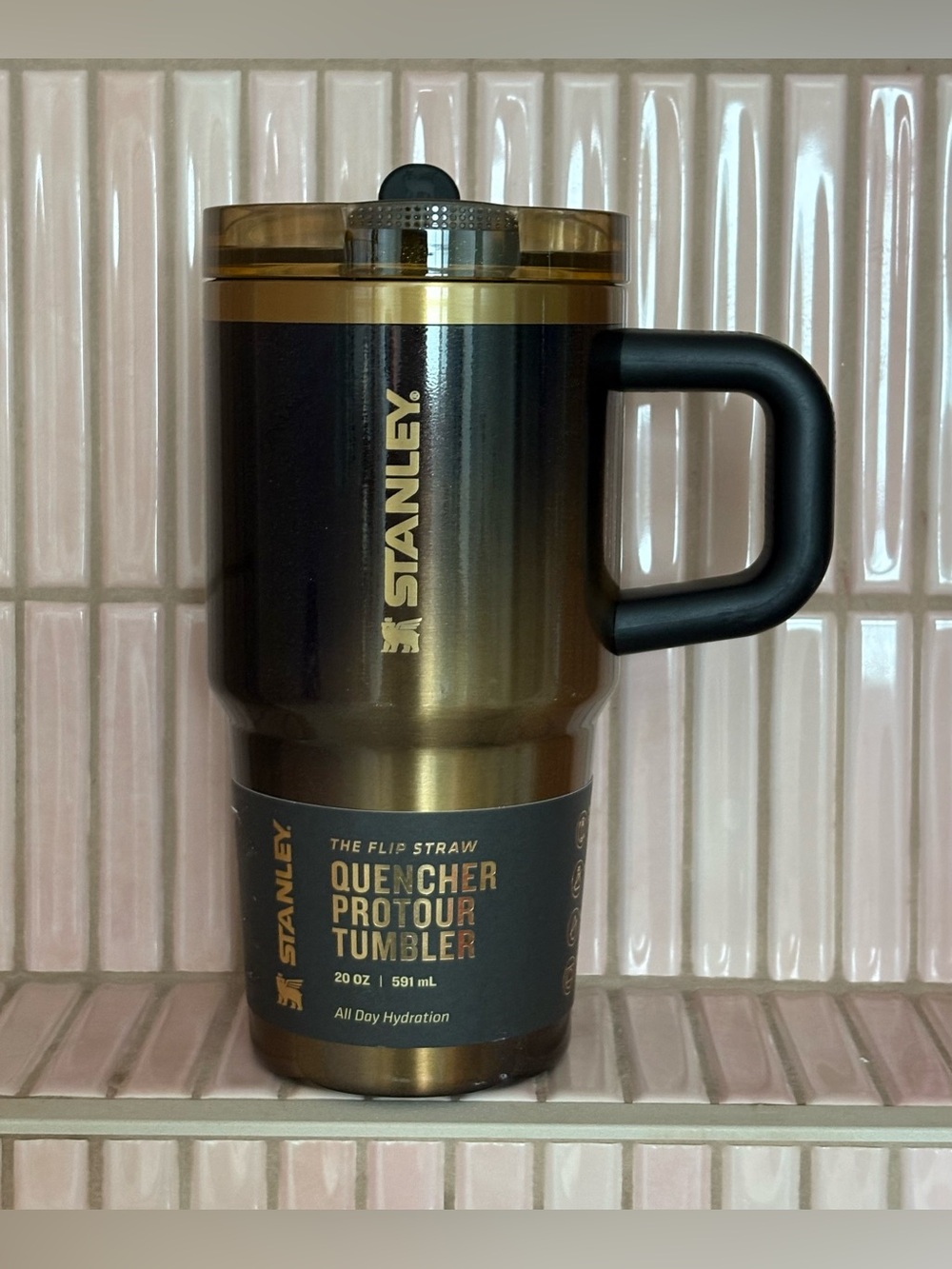 Stanley Quencher ProTour Flip Straw Tumbler, Black Honey 20oz Limited Edition